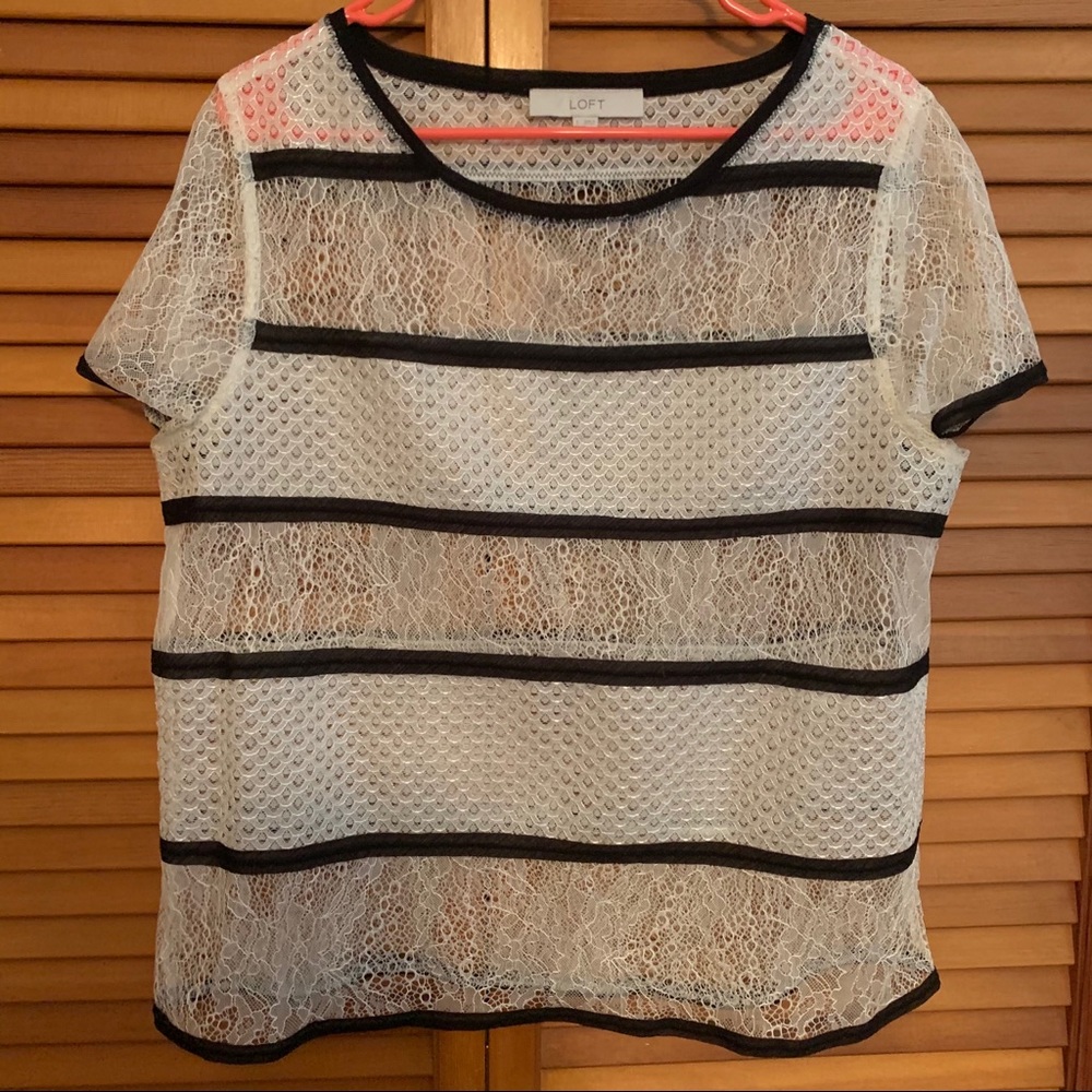 Black and White Lace Top